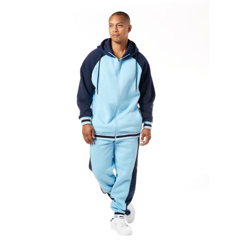 Stacy Adams Navy / Light Blue Sectional Modern Fit Jogger Outfit LUF038